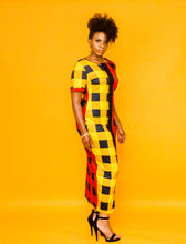 Load image into Gallery viewer, Checkmate Color-Block Midi Dress