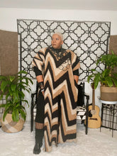 Load image into Gallery viewer, Out of Zion Chevron Print Sweater Kaftan Dress